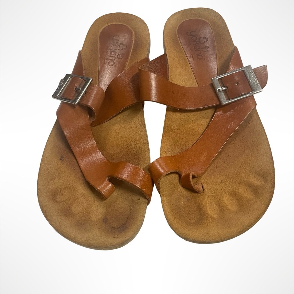 Yokono Brown Leather cork  Sandals with Buckle Women’s‎ Size 8